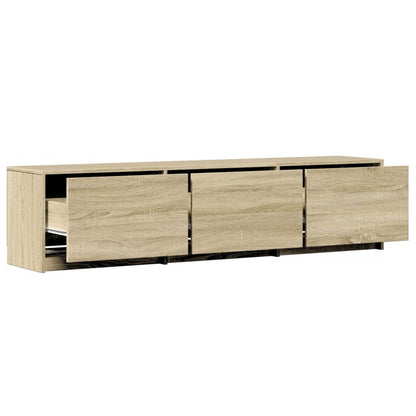 Mobile TV con led Sonoma 165 x 34 x 40 cm Legno multistrato | homemem39