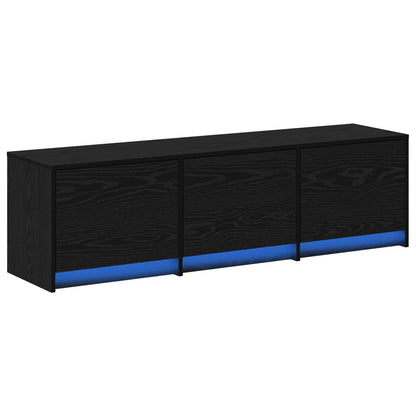 Mobile TV Rovere Nero 140 x 34 x 40 cm Legno multistrato | homemem39