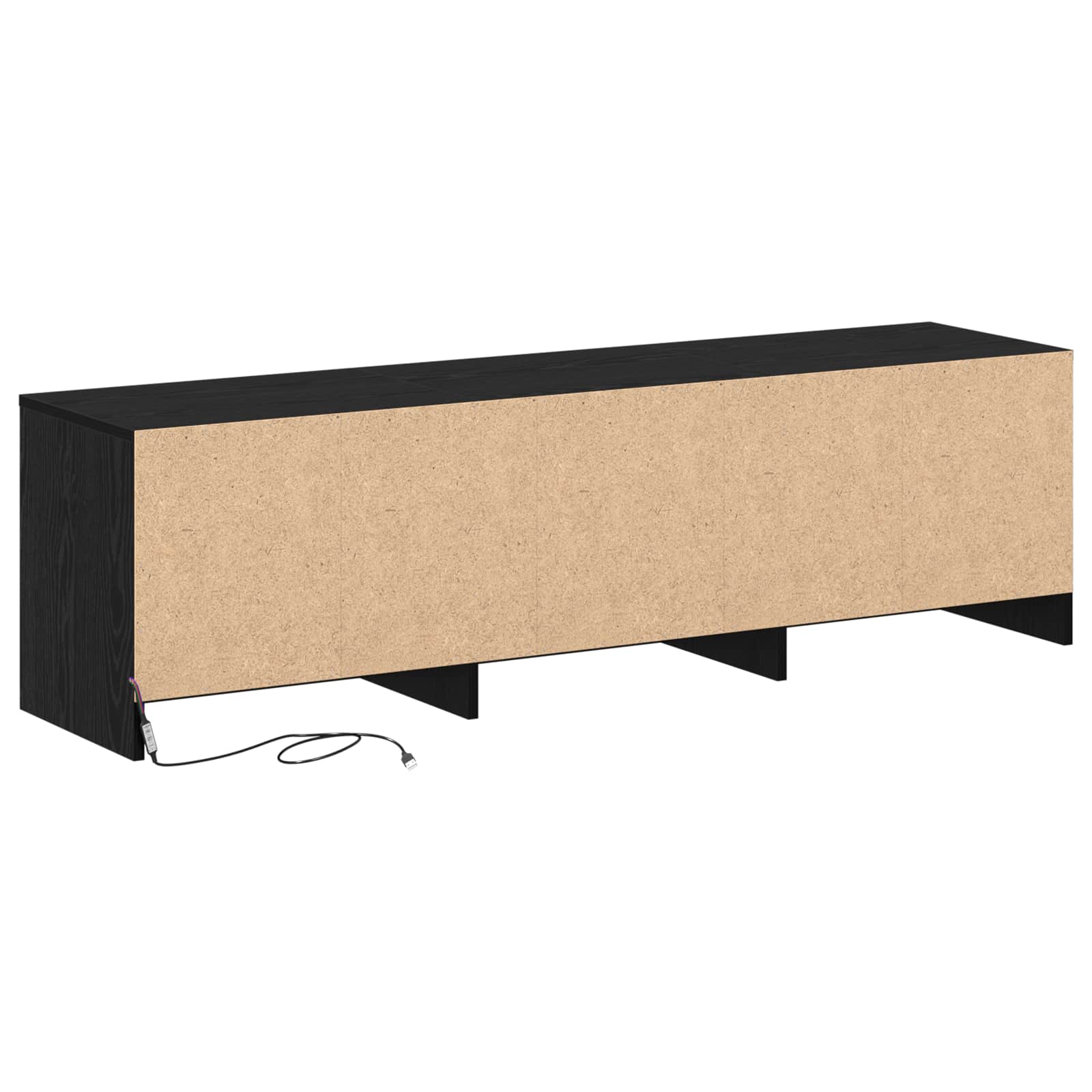 Mobile TV Rovere Nero 140 x 34 x 40 cm Legno multistrato | homemem39