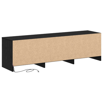Mobile TV Rovere Nero 140 x 34 x 40 cm Legno multistrato | homemem39