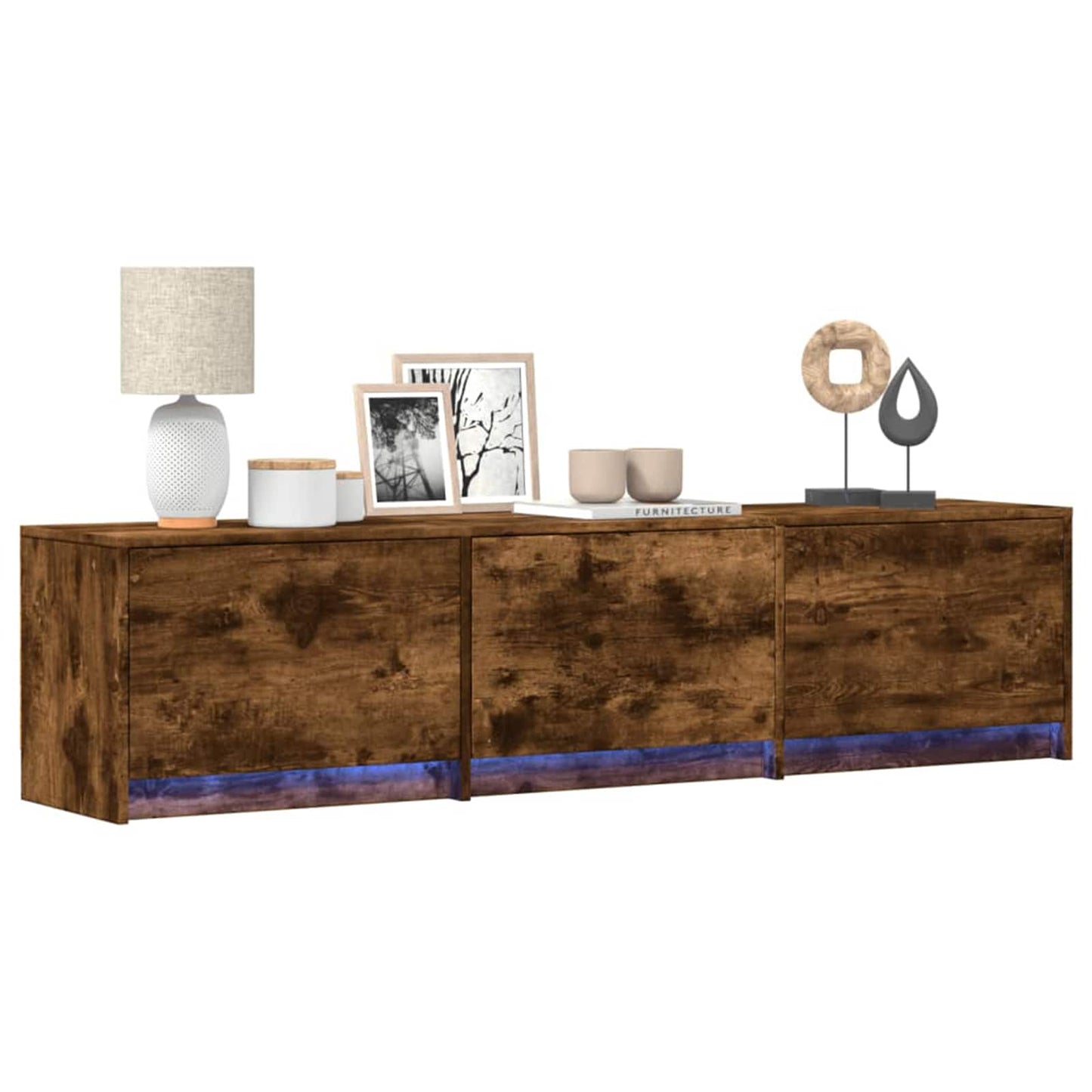 Mobile TV Rovere fumé 165 x 34 x 40 cm Legno multistrato | homemem39