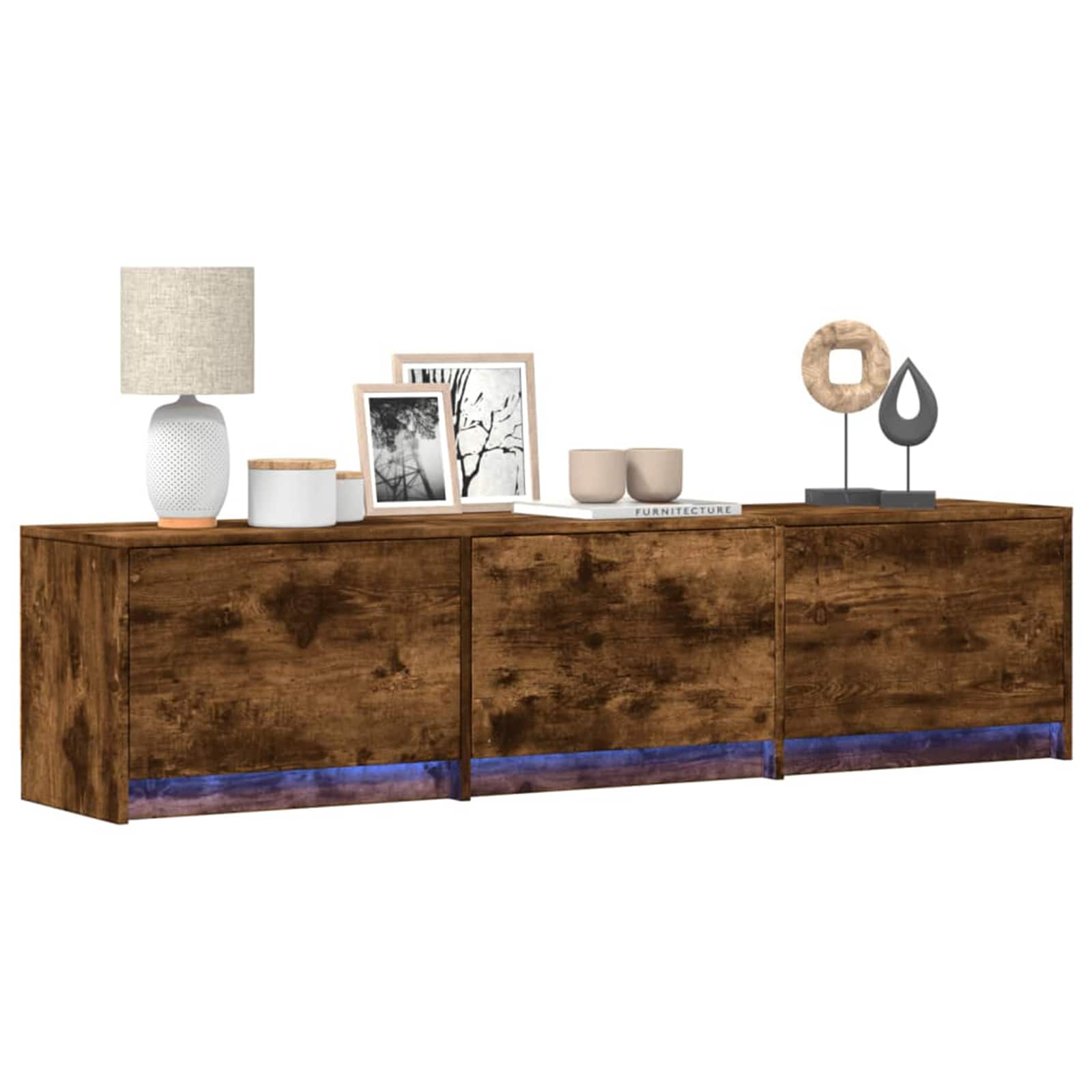 Mobile TV Rovere fumé 165 x 34 x 40 cm Legno multistrato | homemem39