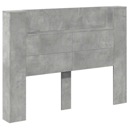 Testata con Mobile e LED Calcestruzzo 140 x 16,5 x 103,5 cm | homemem39