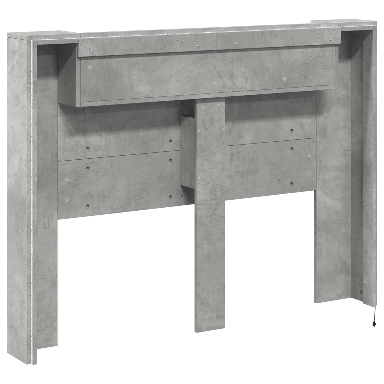 Testata con Mobile e LED Calcestruzzo 140 x 16,5 x 103,5 cm | homemem39
