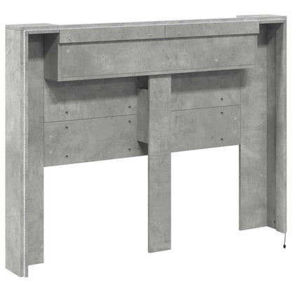 Testata con Mobile e LED Calcestruzzo 140 x 16,5 x 103,5 cm | homemem39