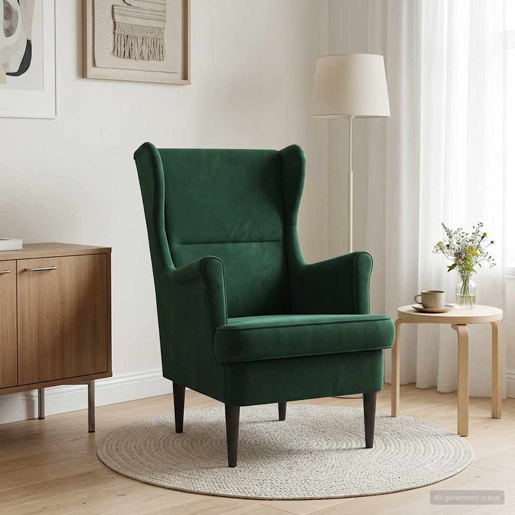 Poltrona Verde Scuro Velluto