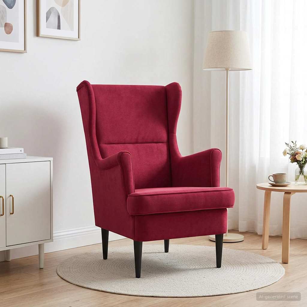 Poltrona Rosso Vino Velluto