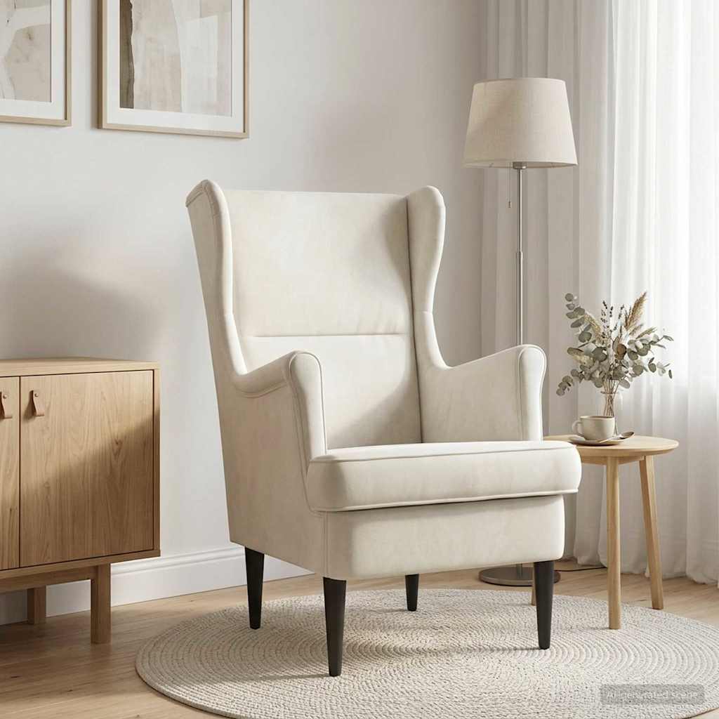 Poltrona Crema Velluto