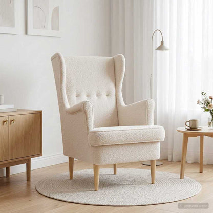 Poltrona Crema Bouclé