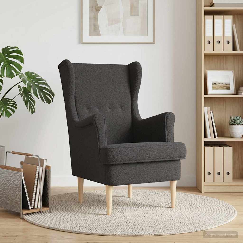 Poltrona Grigio Scuro Bouclé