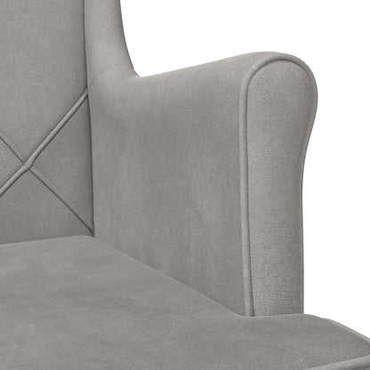 Poltrona Grigio Chiaro Velluto