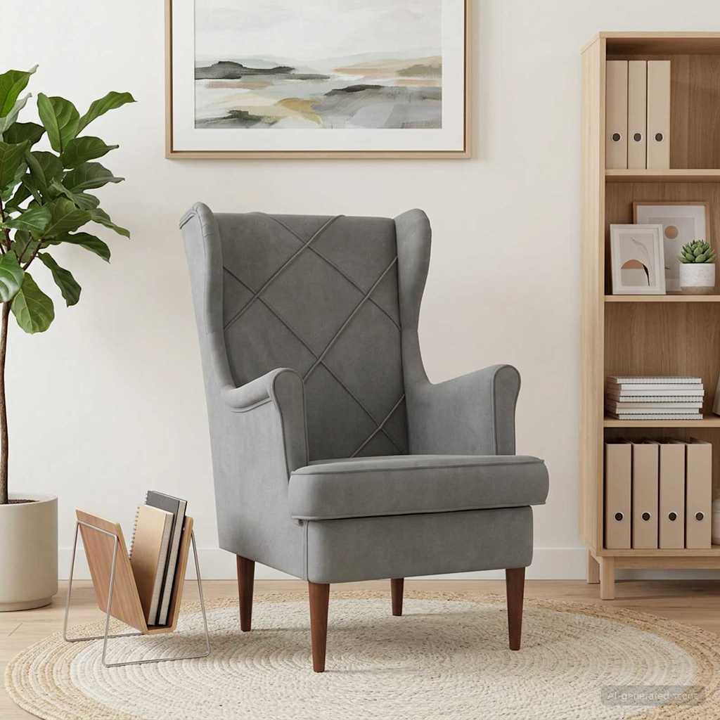 Poltrona Grigio Scuro Velluto