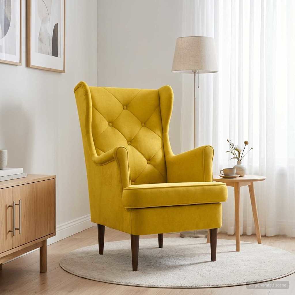 Poltrona Giallo Velluto