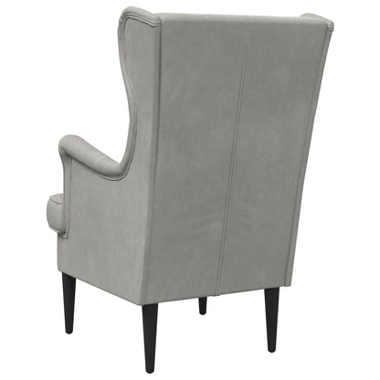 Poltrona Grigio Chiaro Velluto