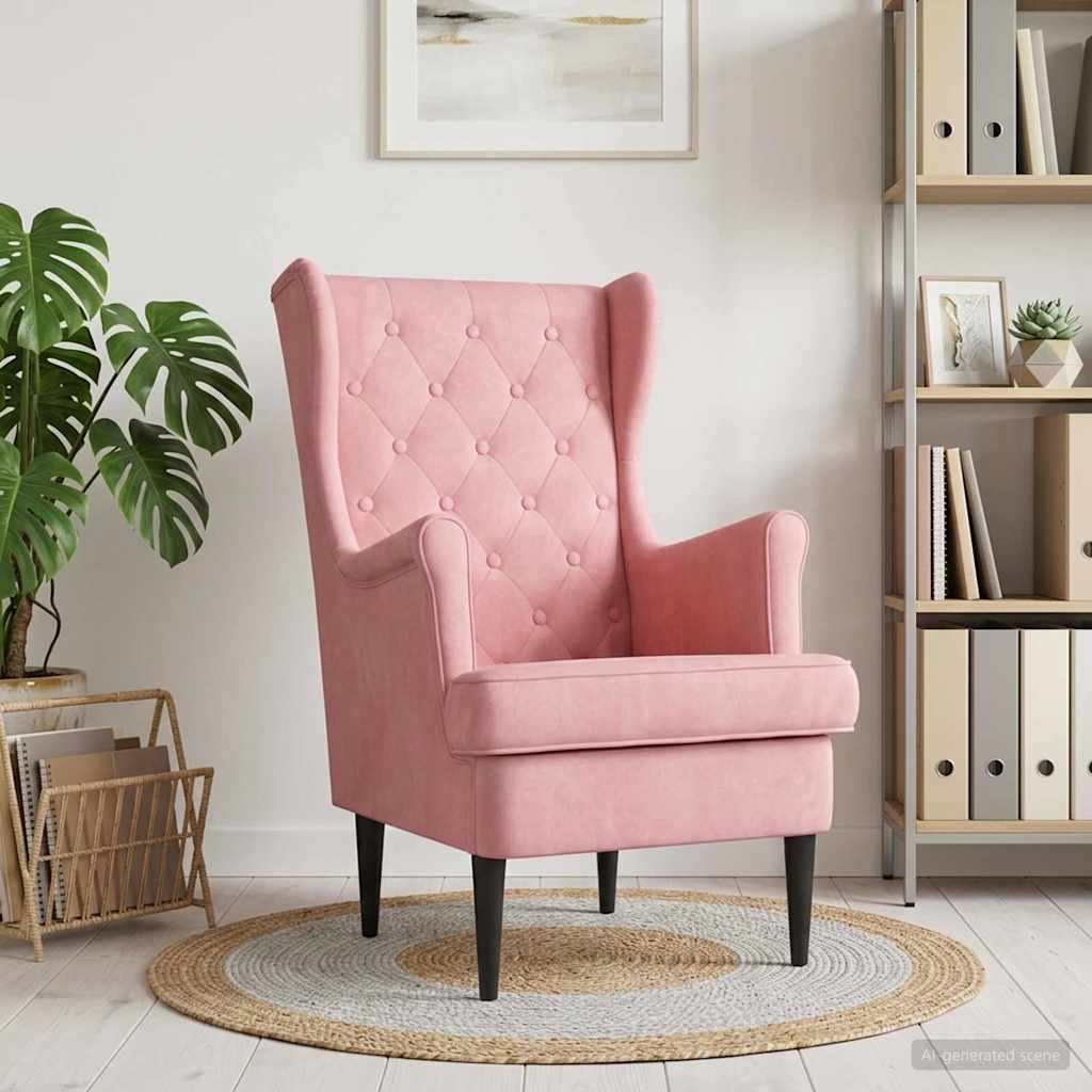 Poltrona Rosa Velluto