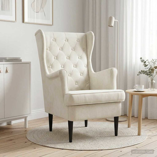 Poltrona Crema Velluto