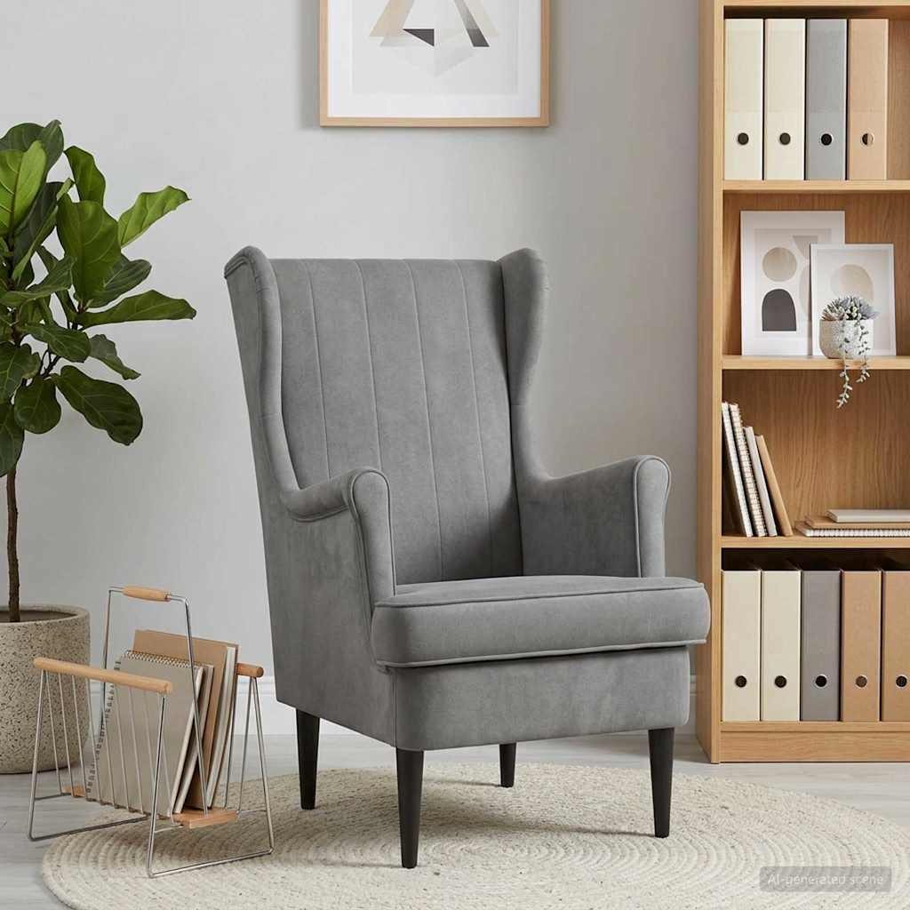 Poltrona Grigio Scuro Velluto