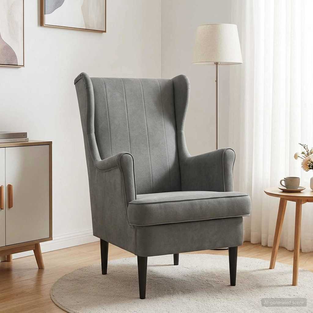Poltrona Grigio Scuro Velluto