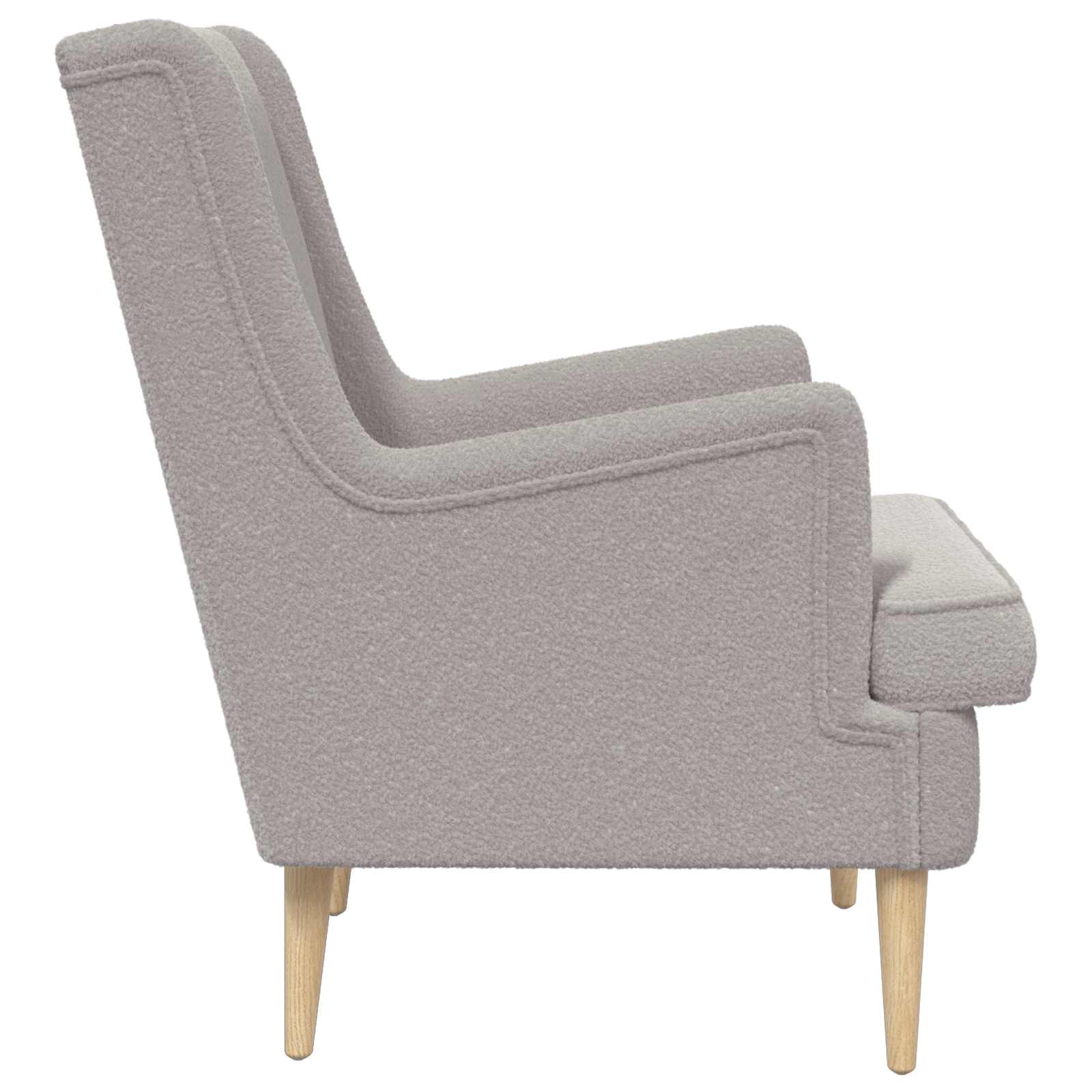 Poltrona Grigio Chiaro Tessuto in Lana di Pecora | homemem39
