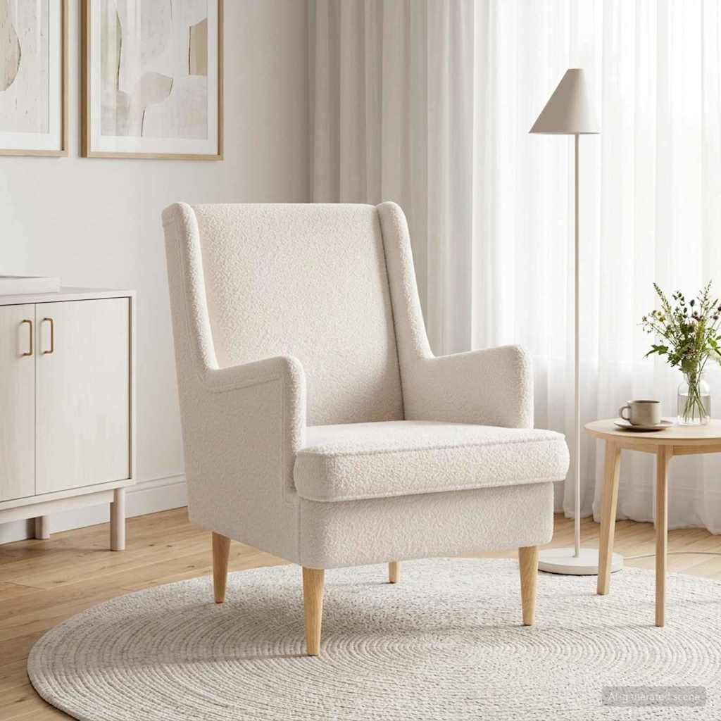 Poltrona Crema Bouclé