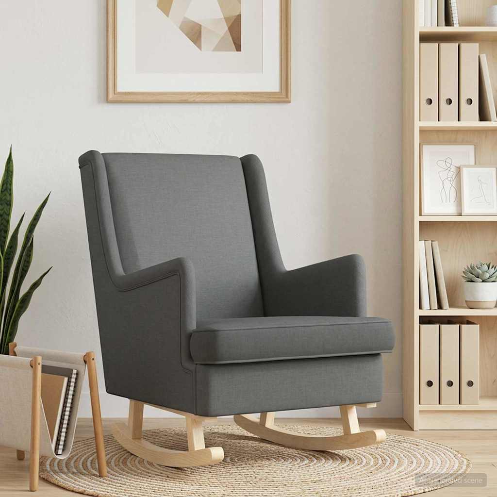 Sedia a dondolo Grigio scuro 62 x 80 x 85 cm Tessuto | homemem39