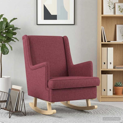 Sedia a dondolo Rosso Vino 62 x 80 x 85 cm Tessuto | homemem39