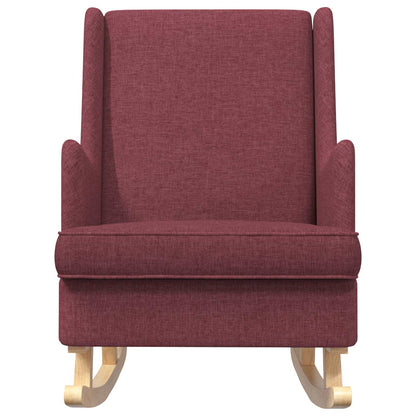 Sedia a dondolo Rosso Vino 62 x 80 x 85 cm Tessuto | homemem39