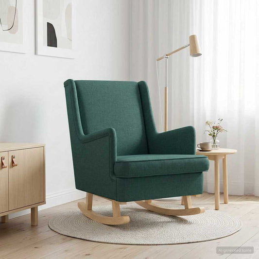 Sedia a dondolo Verde Scuro 62 x 80 x 85 cm Tessuto | homemem39