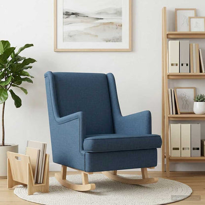 Sedia a dondolo Blu 62 x 80 x 85 cm Tessuto | homemem39