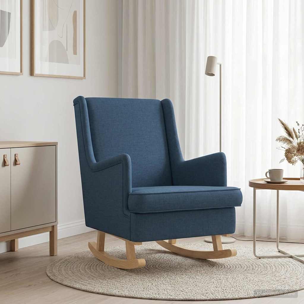Sedia a dondolo Blu 62 x 80 x 85 cm Tessuto | homemem39
