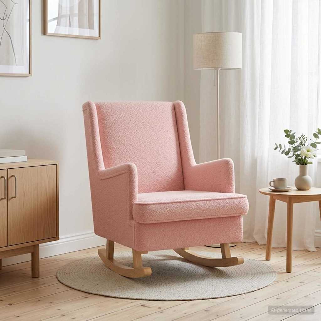 Sedia a dondolo Rosa 62 x 80 x 85 cm Bouclé | homemem39