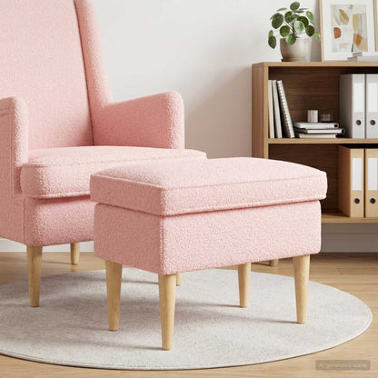 Poggiapiedi Rosa 55 x 35 x 41 cm Bouclé | homemem39