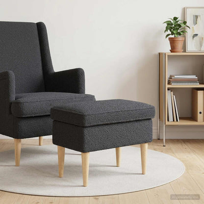 Poggiapiedi Grigio Scuro 55 x 35 x 41 cm Bouclé | homemem39