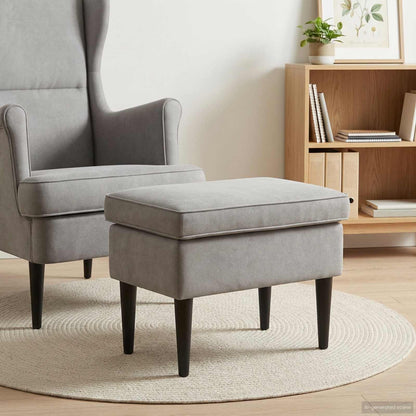 Poggiapiedi Grigio Chiaro 55 x 35 x 41 cm Velluto | homemem39