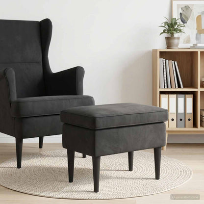 Poggiapiedi Nero 55 x 35 x 41 cm Velluto | homemem39