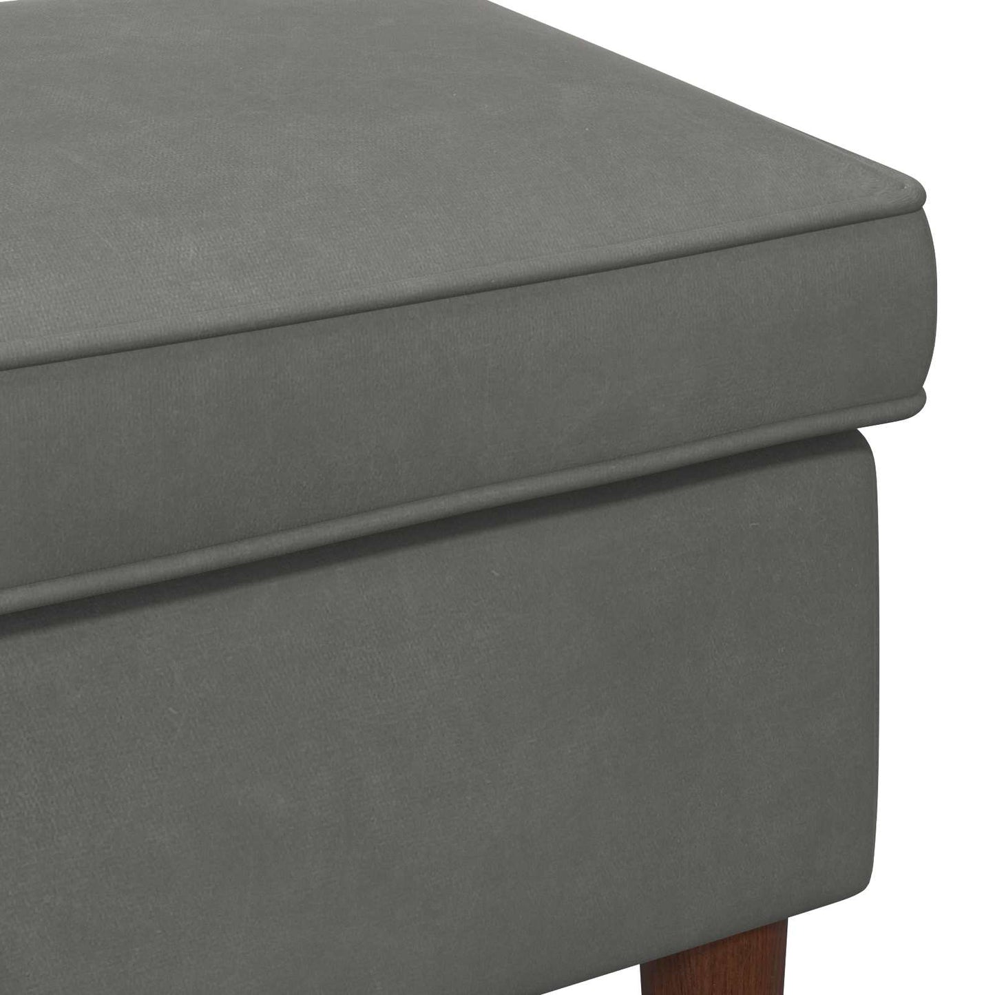 Poggiapiedi Grigio Scuro 55 x 35 x 41 cm Velluto | homemem39