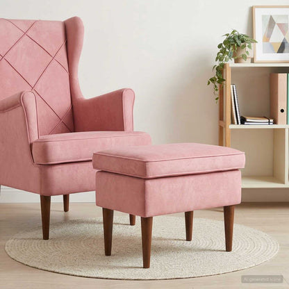 Poggiapiedi Rosa 55 x 35 x 41 cm Velluto | homemem39