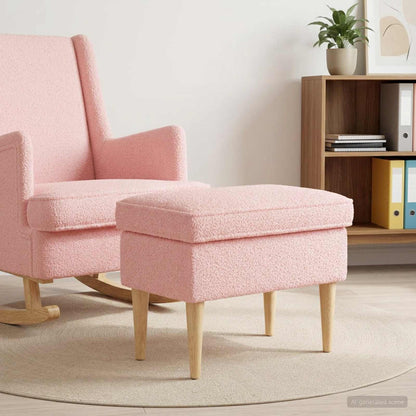 Poggiapiedi Rosa 55 x 35 x 41 cm Bouclé