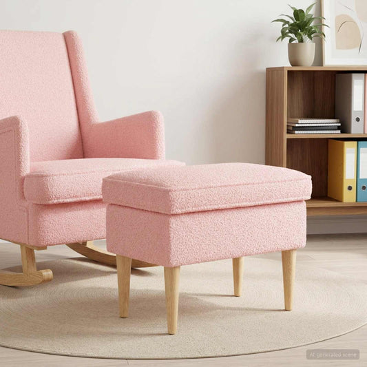 Poggiapiedi Rosa 55 x 35 x 41 cm Bouclé