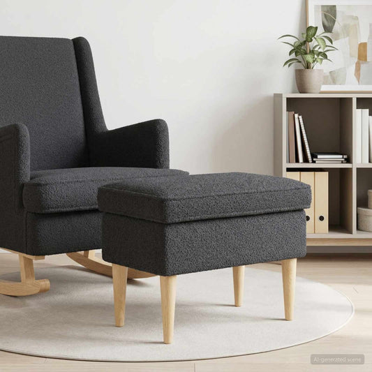 Poggiapiedi Grigio Scuro 55 x 35 x 41 cm Bouclé
