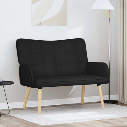Divano a 2 Posti Nero 115 x 61 x 87 cm Tessuto