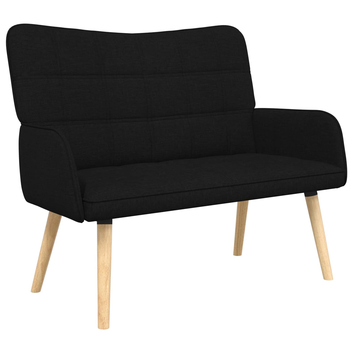 Sofa a Due Posti Nero 115 x 61 x 87 cm Tessuto | homemem39