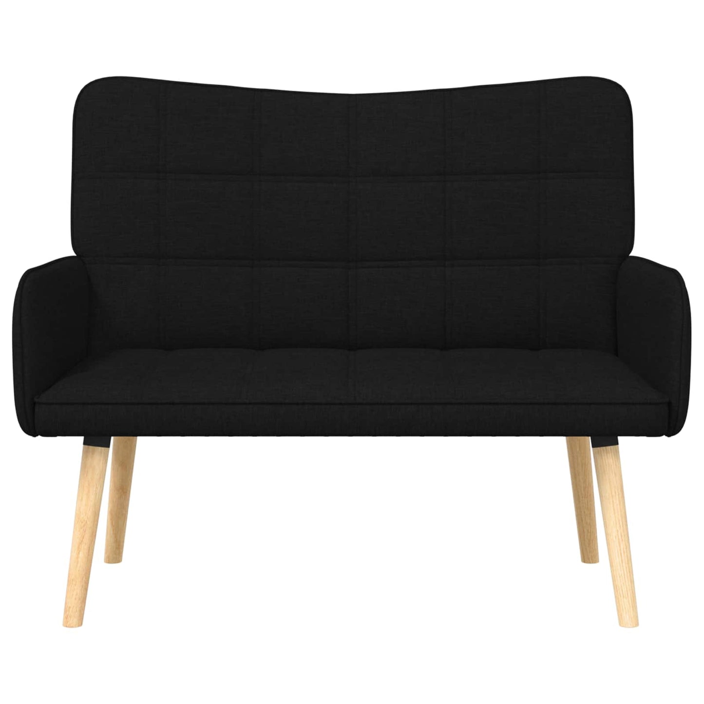 Sofa a Due Posti Nero 115 x 61 x 87 cm Tessuto | homemem39