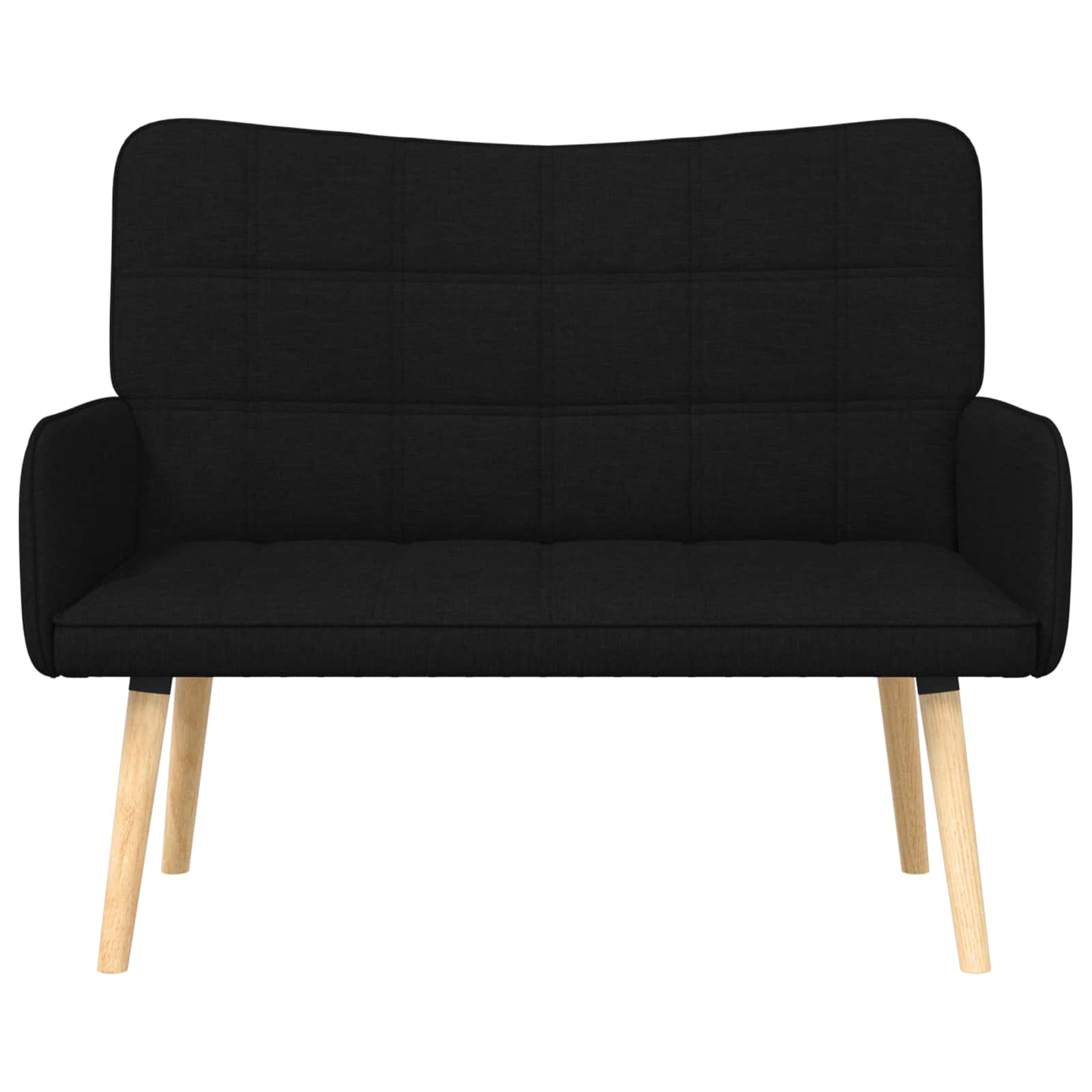 Sofa a Due Posti Nero 115 x 61 x 87 cm Tessuto | homemem39