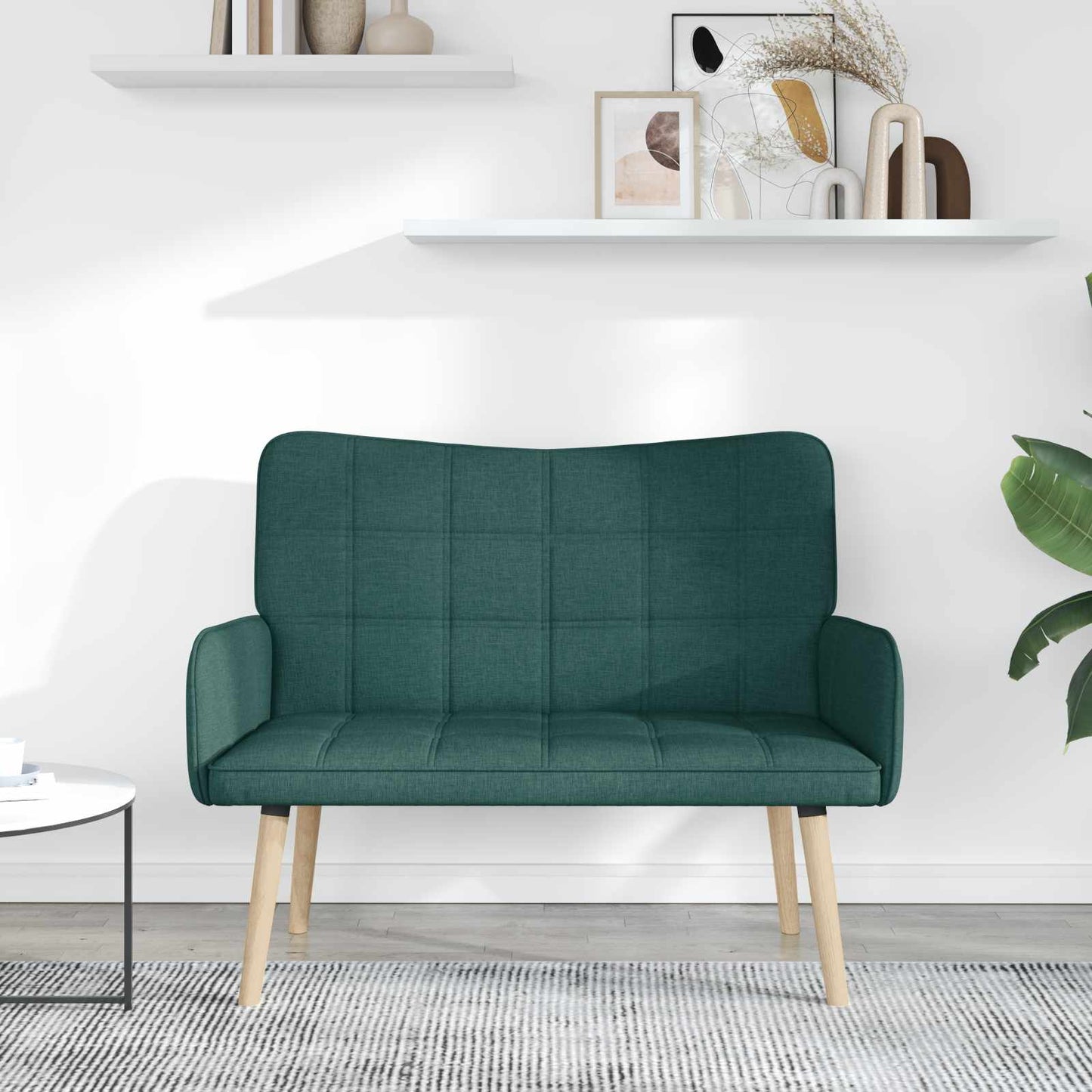 Sofa a Due Posti Verde Scuro 115 x 61 x 87 cm Tessuto | homemem39