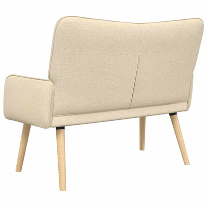 Sofa a Due Posti Crema 115 x 61 x 87 cm Tessuto | homemem39