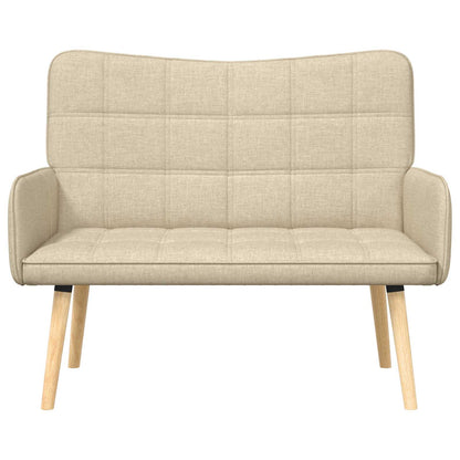 Sofa a Due Posti Crema 115 x 61 x 87 cm Tessuto | homemem39