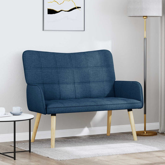 Sofa a Due Posti Blu 115 x 61 x 87 cm Tessuto | homemem39