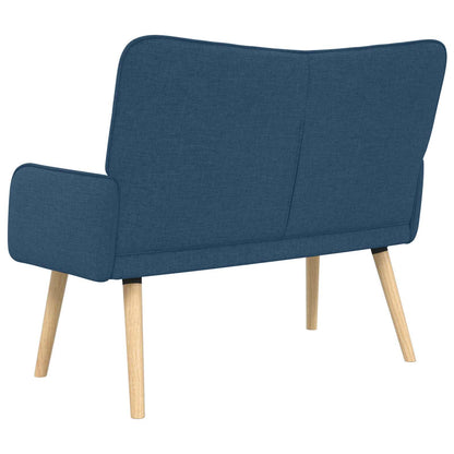 Sofa a Due Posti Blu 115 x 61 x 87 cm Tessuto | homemem39