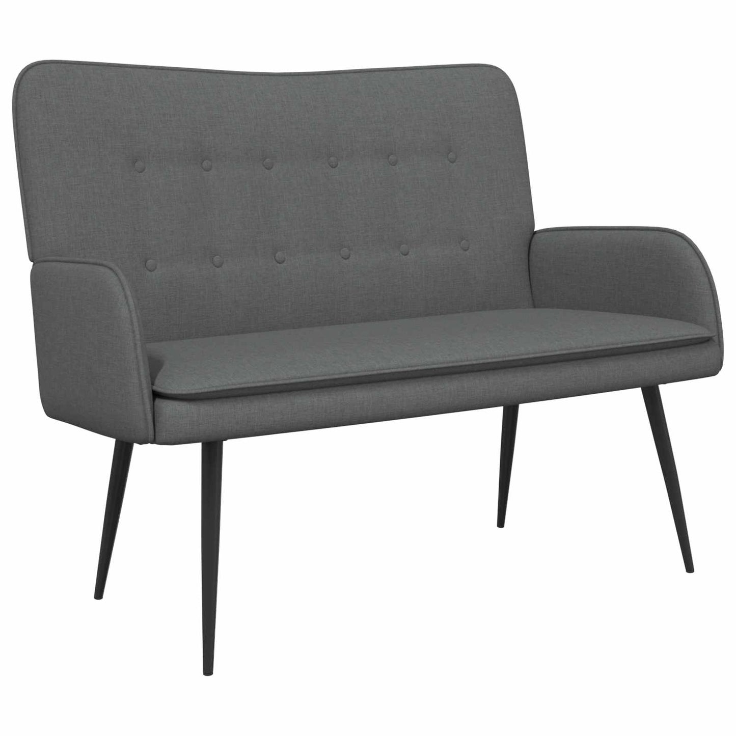 Divano a 2 Posti Grigio scuro 115 x 61 x 87 cm Tessuto | homemem39